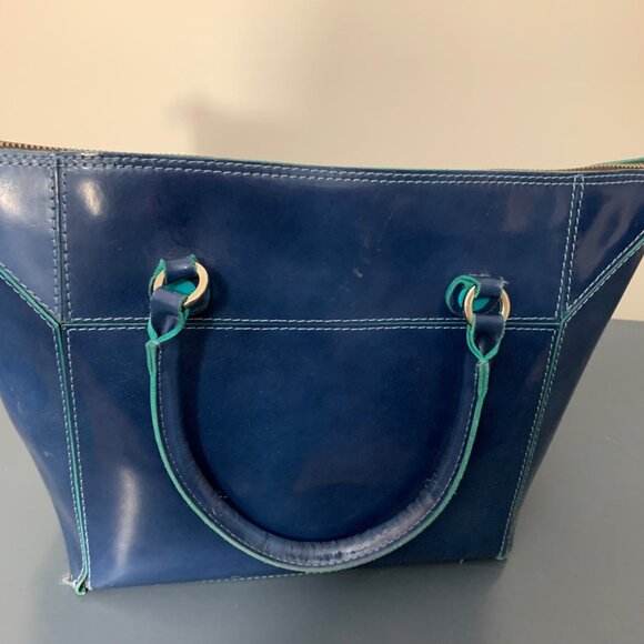 Gabs Blue Patent Leather Women's Designer Purse - Picture 5 of 8